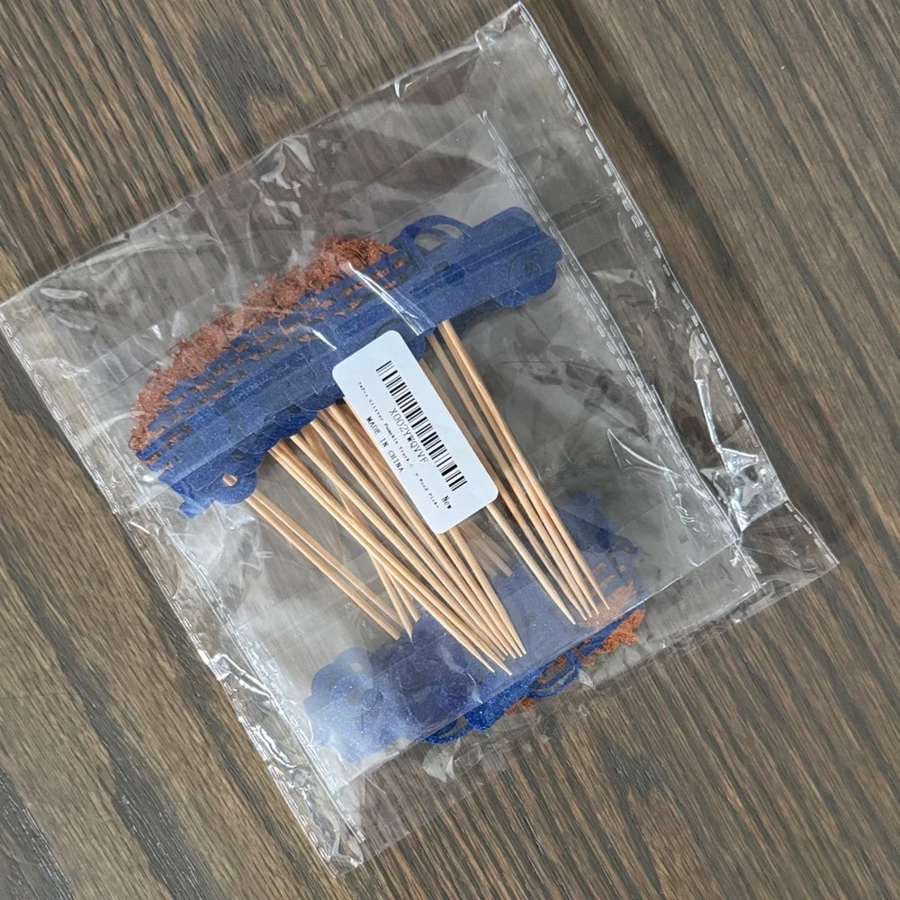 24 Pack Glitter Pumpkin Truck Cupcake Picks